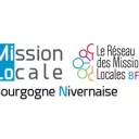 Titre Mission Locale Bourgogne Nivernaise sur fond rouge de rubrique Actualité avec logo de la Milo Bourgogne Nivernaise sur fond blanc centré en bas
