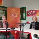 Titre Les Apartés du Secours catholique sur fond rose de rubrique Vie spirituelle avec logo du Secours catholique Caritas France centré en bas