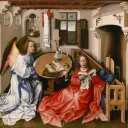 Robert Campin Triptyque de l’Annonciation de Merode  en 1425  64x63cm, New York Huile sur bois