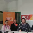 Titre Instant Culture sur fond orange de rubrique Culture avec en bas à droite la caricature de Thierry Chesneau lunette rouge et micro RCF à la main