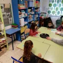 2019 école Notre-Dame-du-sous-bois - une séance de la classe ouverte animée par Magali, l'enseignante spécialisée en charge de ce groupe à effectif variable.