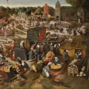 Laurent Mayeux Photographies - PIETER II BRUEGHEL La Kermesse villageoise avec un théâtre et une procession, Avignon Musée Calvet