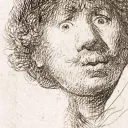 DR - Autoportrait aux yeux hagares (Rembrandt)