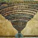 La carte de l'Enfer par Sandro Botticelli, illustration d'un manuscrit de la Divine Comédie. ©Wikipedia