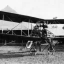 L'avion René Gasnier 1 lors de son premier décollage sur la Grand-Pré