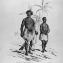 Soldat des possessions portugaises d'Afrique conduisant un esclave, estampe par J.-B. Douville, 1833, musée de l'Homme, Paris ©Wikimédia commons