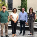 De gauche à droite : Paul Agius, Catherine Fabre, Gwénael Lamarque et Maud Dumont. Photo RCF Bordeaux. 