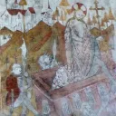 Résurrection du Christ, détail, XVe siècle, fresques a secco, église Saint-Maurice de Saint-Maurice-de-Gourdans, clMH 1909 ©Annick Doméracki- CDAS de Belley-Ars