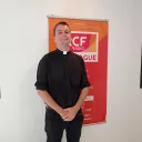 Père Antoine Deveaux dans les studios RCF à Marseille c/Dialogue RCF
