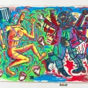 Blanchard, Boisrond, Combas, Di Rosa, Sans titre, 1982_Peinture acrylique sur toile,Collection privée, Paris – dépôt à la collection Lambert © Adagp, Paris, 2021