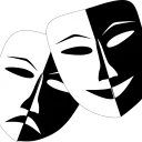 Image d'illustration représentant des masques du théâtre : drame et tragédie. 