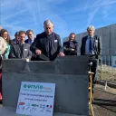 Pose de la première pierre du nouveau bâtiment d'Envie Maine à Allonnes © Envie Maine