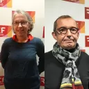 Françoise Morel, directrice de RCF Sud Bretagne et Yvon Gargam, directeur de RCF Côtes-d'Armor et RCF Finistère. ©Grégoire Joanne.