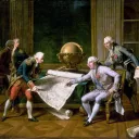 Louis XVI donnant ses instructions au capitaine de vaisseau La Pérouse pour son voyage d’exploration autour du monde, par Nicolas-André Monsiau (1817) ©Wikimédia commons