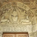 Tétramorphe du tympan du porche royal de la cathédrale du Mans © RCF Sarthe