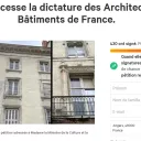 Pétition "Pour que cesse la dictature des architectes des bâtiments de France" sur le site change.org - Capture d'écran