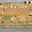 Scènes de récolte à la faucille de l'orge et du lin dans l'Égypte antique ©Wikimédia commons