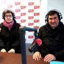 Betty Colin et le Père Jean du Parc en studio