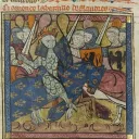 Bataille de Bouvines dans les Grandes Chroniques de France (v. 1330)