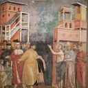 Saint François d'Assise renonce à tout bien terrestre, fresque de Giotto, basilique Saint-François d’Assise en Ombrie (Italie) ©Wikimédia commons