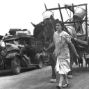 Réfugiés français sur la route de l'exode. © Wikipedia.
