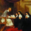 François Sales remet le Traité sur l'amour de Dieu aux sœurs de l'Ordre de la Visitation  ©Wikimédia commons