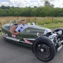 Denis Breheret, le fondateur de Prestige & Collection, à bord d'une Morgan 3-Wheeler ©RCF Anjou