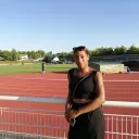 Jeanine-Assani Issouf sur la piste d'athlétisme à Beaublanc