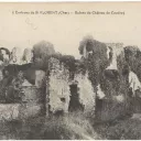 Carte postale des ruines du château de Coudray. © Creative commons.