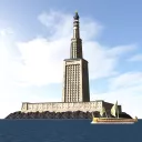 Reconstruction en image de synthèse du phare d'Alexandrie. © Wikipedia.