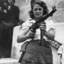 Simone Segouin, une résistante, près de Chartres, en août 1944 ©wikimediacommons