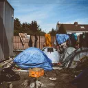 Tentes où dorment les migrants à Calais, le 14/04/2022 ©M. CYBULSKI / Hans Lucas
