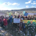 Les opposants se sont réunis sur le chantier. ©RCF Haute-Loire