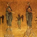 Les tentations du Christ, fresque du XIIe s., basilique Saint-Marc, Venise Wikimédia Commons -