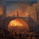 Incendie à Rome, 18 juillet 64 par Hubert Robert ©Wikimédia commons