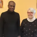 Timothée Kassogué partenaire du CCFD-Terre solidaire et Brigitte Steck, de la délégation diocésaine du Havre 