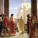 Ecce homo (Voici l'homme !), tableau d'Antonio Ciseri montrant Ponce Pilate présentant Jésus de Nazareth aux habitants de Jérusalem. © Wikipedia.