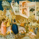 Entrée du Christ à Jérusalem (Lorenzetti, 1320, Assise) © wikicommons