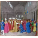 Wikimedia Commons : Couronnement de Charlemagne en 800. Miniature de Jean Fouquet