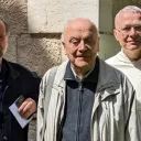 De gauche à droite : P. Frans Bouwen, P. Laurent Balas et Fr. Benoît Vandeputte ©RCF / Amélie Gazeau
