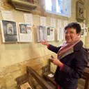 Marie-Christine Hocquet présente l'exposition des Vierges en l'église de Saudrupt (55) e