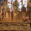 Retable à tourelles du maître-autel de l'église Saint-Germain de Pleyben. © Wikipedia.