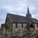 L'église en pans de bois de Drosnay avant l'incendie