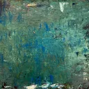 Marc Ronet, Paysage bleu aux taches blanches, 2015, huile sur bois