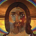 Visage du Christ, détail du Christ Pentocrator d'Arcabas, basilique Notre-Dame de La Salette, Isère ©Marcel CROZET/CIRIC