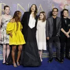 Angelina Jolie et ses enfants, Londres, le 27/10/2021 ©Tolga Akmen / AFP