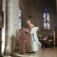 2020 RCF - Monseigneur Vincent Jordy durant la célébration de l'Immaculée Conception à L'Ile Bouchard