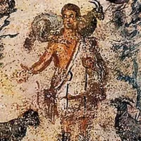 Wikimedia Commons - Le Bon Pasteur, catacombe de Priscille, Rome.