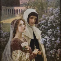 Incipit Vita Nova, Dante et Béatrice par Cesare Saccaggi.