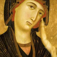 Wikimédia Commons - Vierge à l'Enfant avec deux anges (détail), par Duccio